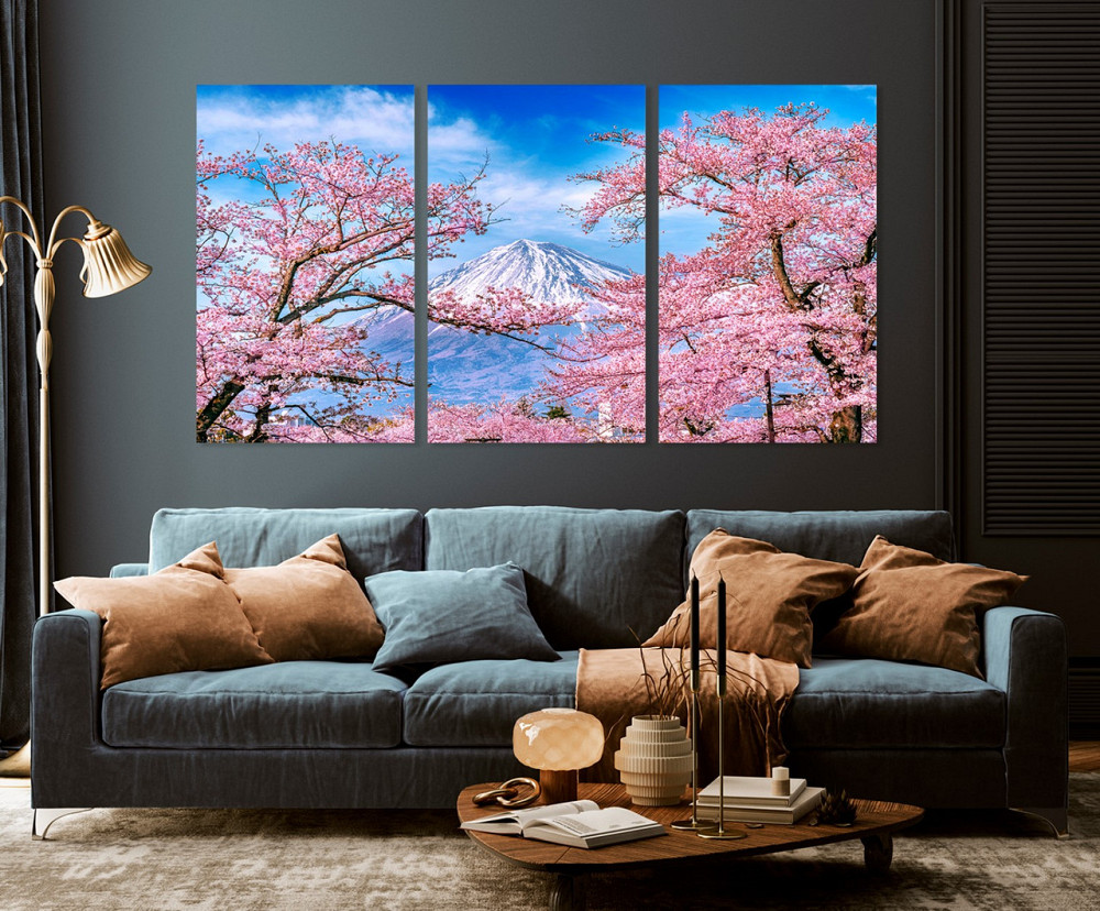 Модульная картина в гостиную / спальню  Сакура     ART-253_3A 100х150 см Киев - изображение 3
