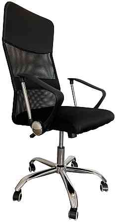 Офисное кресло руководителя Tehforward Ultra хром Tilt Черный Киев