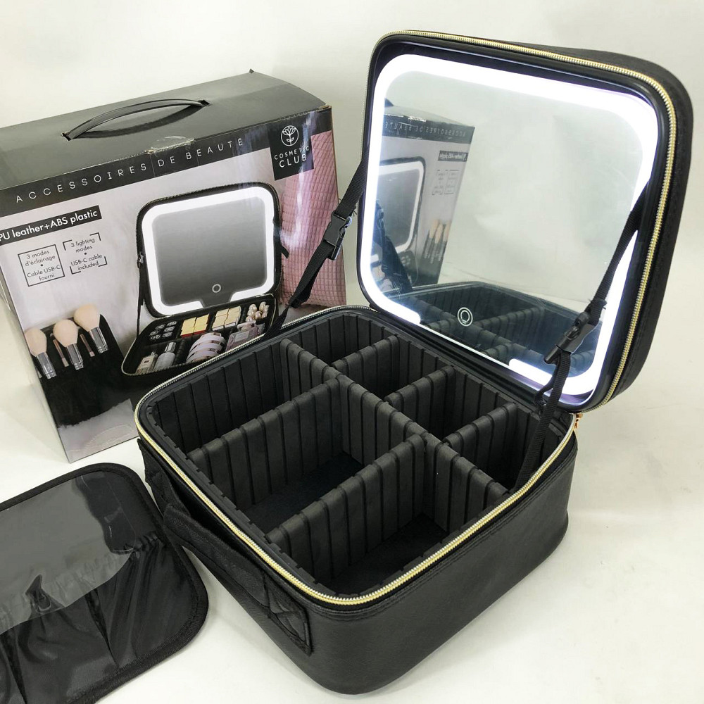 Підставка для зберігання косметики, Бьюті кейс із дзеркалом для косметики Дорожній набір краси OC-90 Львів - фото 7