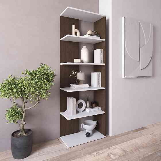 Стеллаж VAYS D-6, книжная полка из 5 открытых секций, ЛДСП, 60×30×178 см - для дома, офиса, гостиной Львов