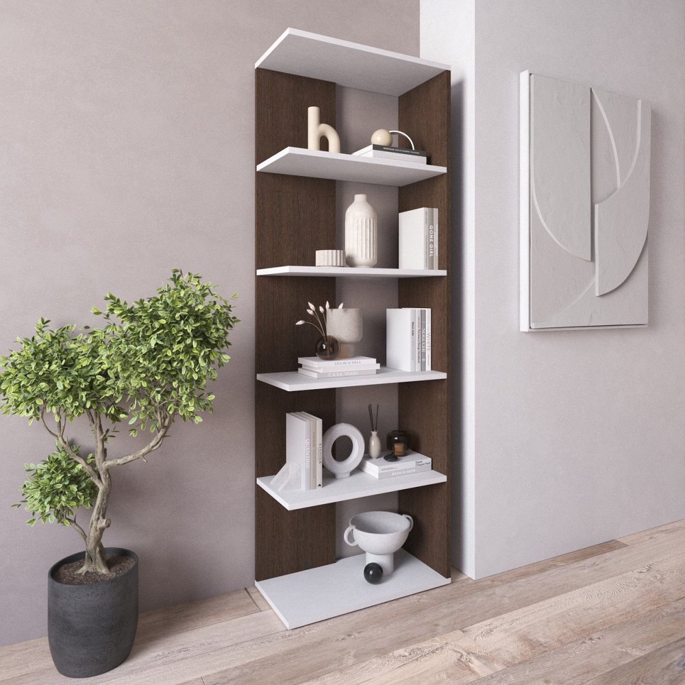 Стеллаж VAYS D-6, книжная полка из 5 открытых секций, ЛДСП, 60×30×178 см - для дома, офиса, гостиной Львов - изображение 6