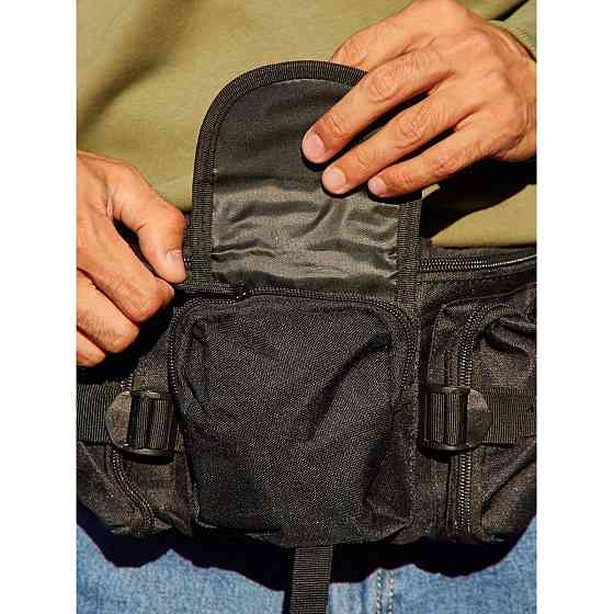 Чоловіча сумка рюкзак слінг, Нагрудна чоловіча сумка тактична чорна Нагрудна тактична тканинна DB-49 Івано-Франківськ