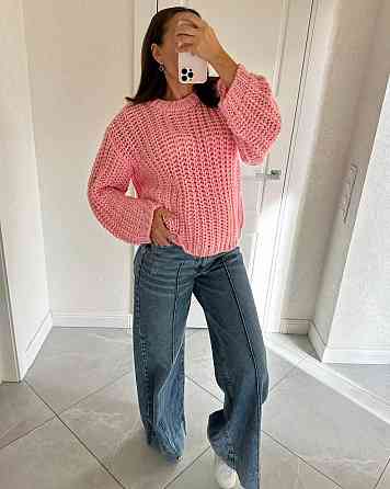 Женский уютный оверсайз свитер машинная вязка Одесса