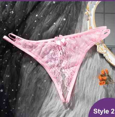 Стрінги з розрізом рожеві, розмір універсальний, резинка до 84см Київ