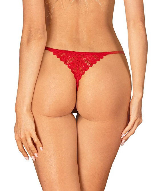 Трусики з доступом Obsessive Ingridia crotchless thong XL/2XL, червоні Sex Aura Київ - фото 2