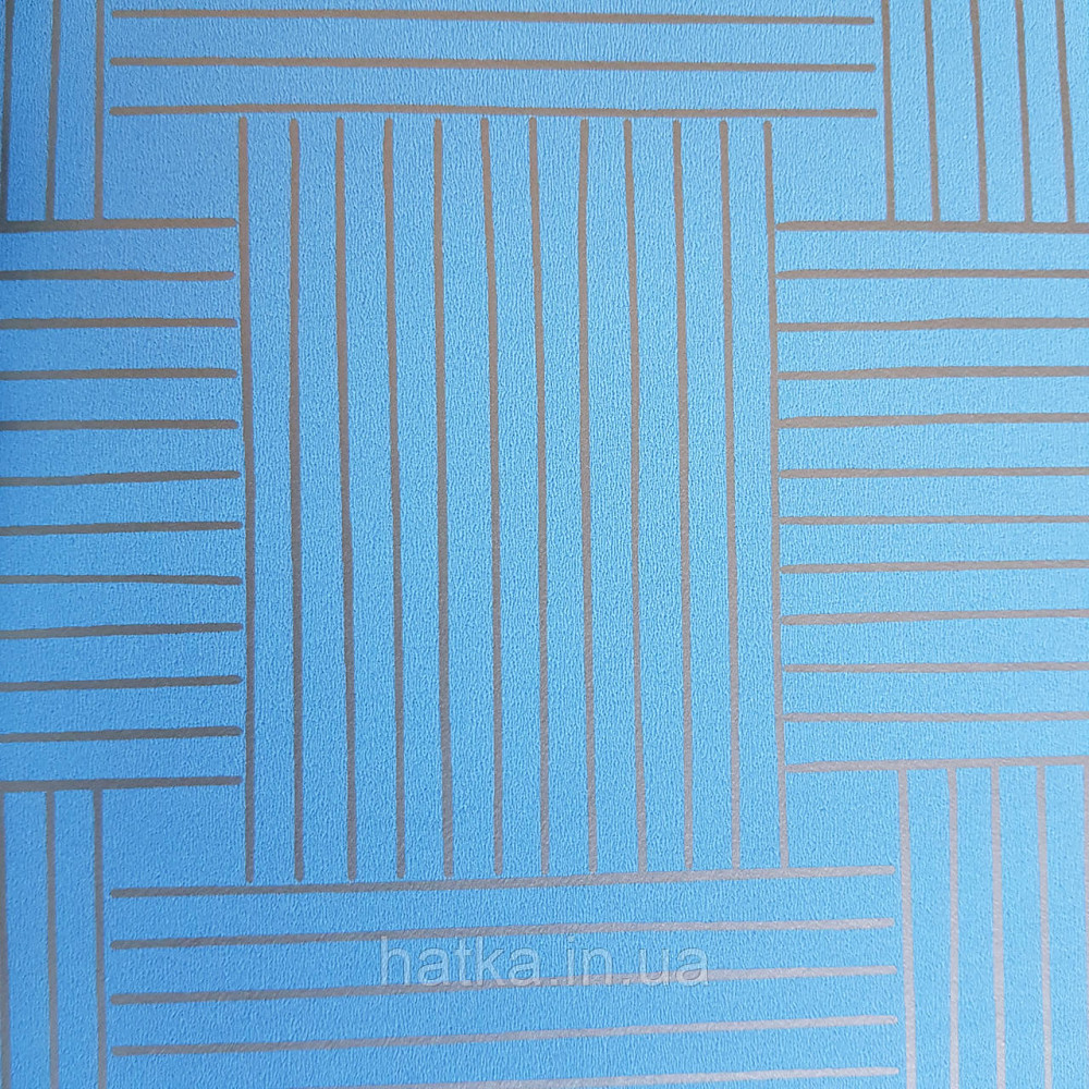 Шпалери вінілові на флізелін Caselio Mystery 0.53х10 м геометрія яскраві смуги золотисті на блакитному Київ - фото 3