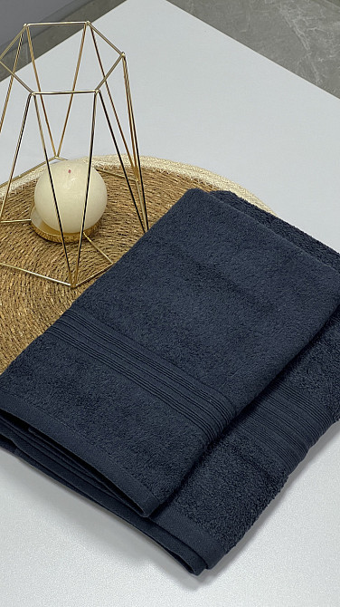 Комплект полотенец с бордюром Ideal Textile 2 шт (50х90+70х140 см) 500 г/м2 (56860401) Графітовий Черновцы - изображение 7