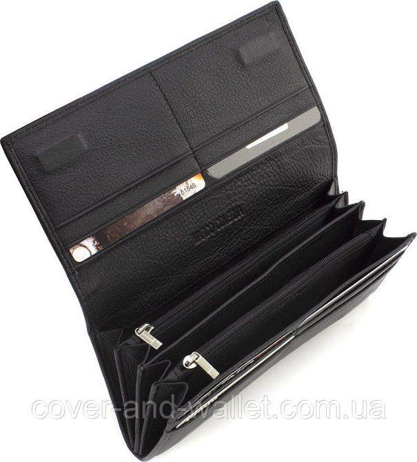 Классический женский кошелёк на магнитной застежке зеленого цвета Marco Coverna Черный Киев - изображение 3