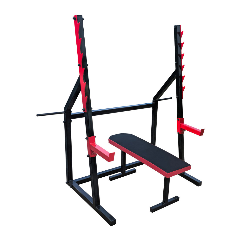 Лавка горизонтальна для жиму + Стійки проф зі страховкою 50 на 50 мм Київ - фото 1