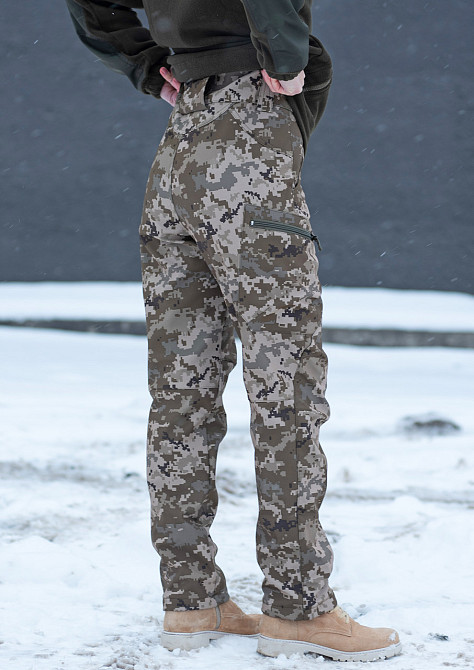 Жіночі тактичні штани Softshell на флісі 48, Піксель ММ-14 Запорожье - изображение 3