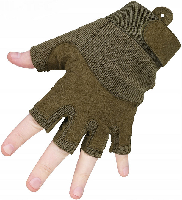 Тактичні Рукавички всесезонні без пальців з липучкою Mil-Tec від Sturm "Olive" (12538501) Розмір L Нововолинськ - фото 4