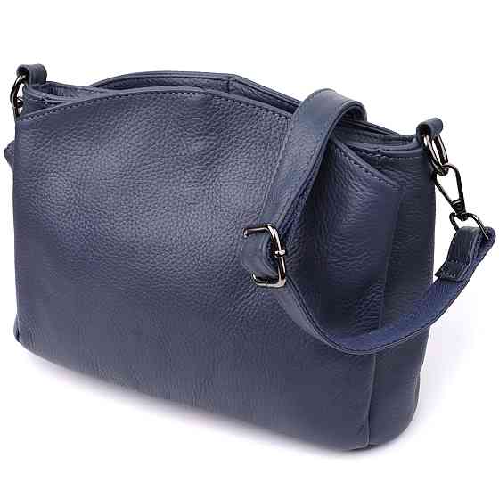 Стильна сумка на плече з натуральної шкіри Vintage 23009 Синій Київ