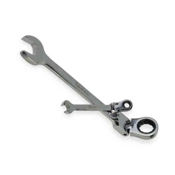 Набор ключей рожково-накидных с трещеткой 8-22 мм 8 шт (планшет) CrV шарнирные Мукачево