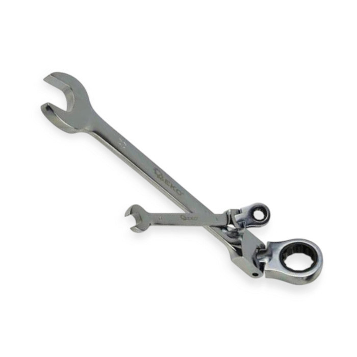 Набір ключів ріжково-накидних з тріскачкою 8-22 мм 8 шт (планшет) CrV шарнірні Мукачево - фото 2