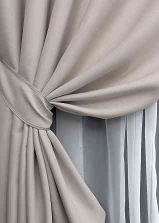 Комплект штор на люверсах VR-Textil Блэкаут двусторонний Scandi № 1901ш Светло-бежевый 150х250 см 2 шт (37-0309) Киев