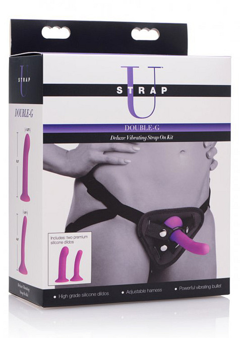 Набор страпонов с вибрацией Double-G Deluxe Vibrating Strap-On Kit Sex Aura Киев - изображение 5