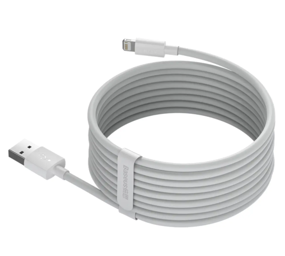 Кабель Baseus Simple Wisdom Data Cable Kit USB to iP 2.4A (2PCS / Set）1.5m White Одеса