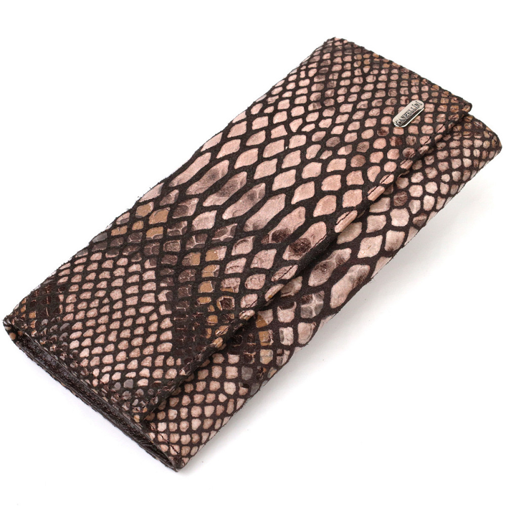 Ультрастильный женский кошелек из фактурной натуральной кожи с тиснением под змею CANPELLINI 21713 Разноцветный Киев - изображение 9