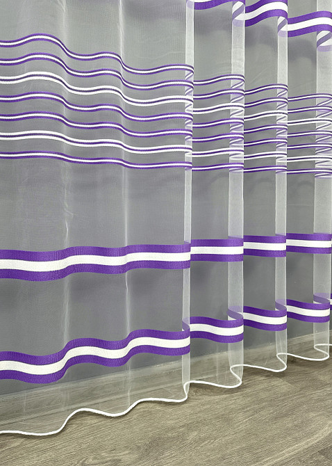 Тюль фатин смуги Колір фіолетовий з білим 1770т Київ - фото 5