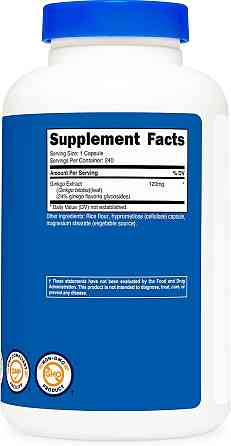 Екстракт листя гінкго білоба Nutricost Ginkgo Biloba, 120 mg, 240 Capsules Луцьк