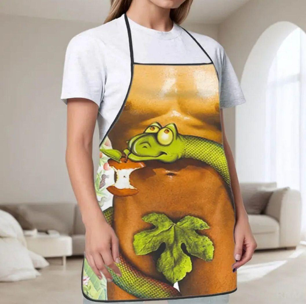 Фартук с приколом мужской с прессом кухонный для гриля и барбекю Адам 73 на 57 см разноцветный Киев - изображение 8