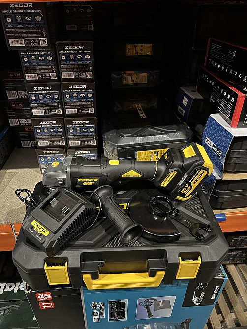 Угловая бесщеточная шлифмашина ZEGOR AGPP-21BL-125 (акум 21V 4.0Ah 1шт и зарядка) Киев - изображение 2