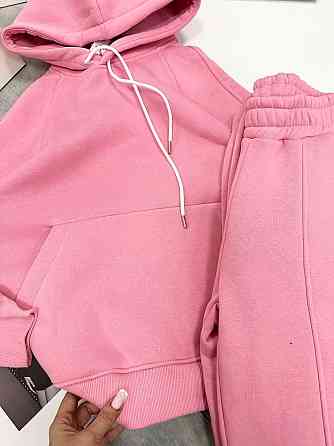 Женский утепленный костюм двойка: худи и штаны турецкая трехнить на флисе Барби, 44/46 Одесса