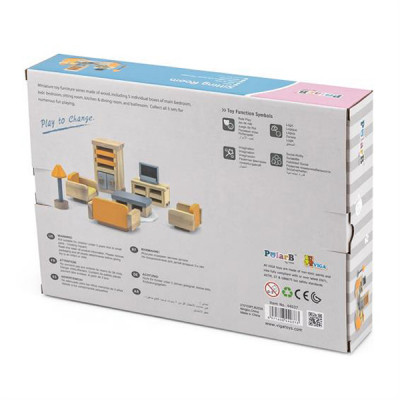 Игровой набор Viga Toys Деревянная мебель для кукол PolarB Гостиная (44037) Винница - изображение 5