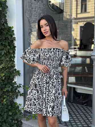 Жіноче легке принтоване плаття з турецького батисту Чорний, 42/44 Одеса