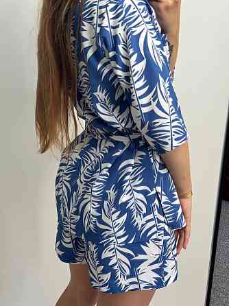 Костюм жіночий літній штапель-шовк Синій M-L Харків