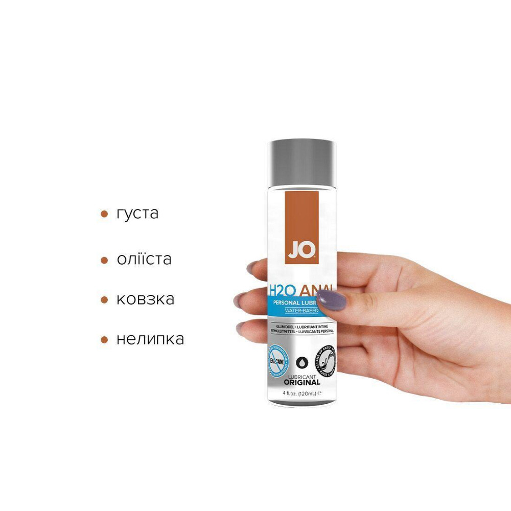 Анальная смазка JO ANAL H2O — ORIGINAL (120 мл) на водной основе, растительный глицерин Sex Aura Киев - изображение 2