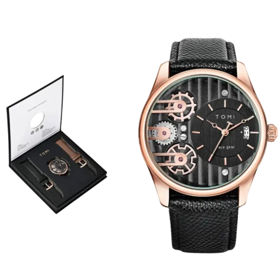 Годинник чоловічий наручний Tomi Gear Copper Gold (2 ремінці) Вінниця