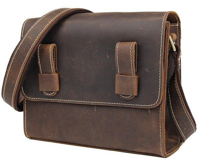 Сумка чоловіча-почтальонка коричнева (Vintage) Київ - фото 16