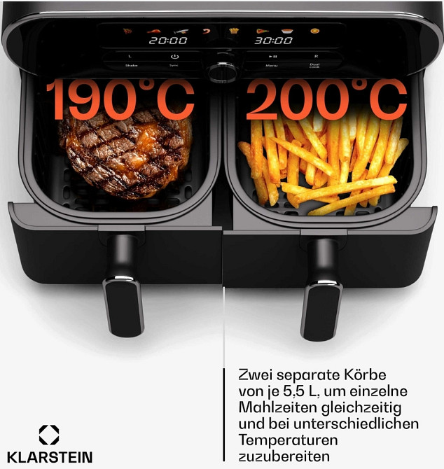 Аерогриль AuraAir Color Touch – 11 л, 2 відсіки, 1700 Вт. Київ - фото 1