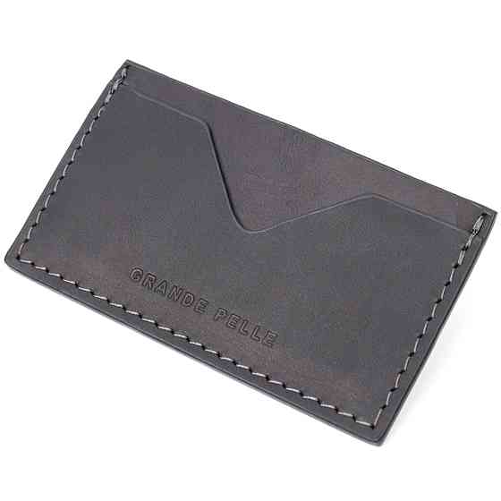 Практичний кард-кейс із натуральної шкіри GRANDE PELLE 11665 Чорний Київ