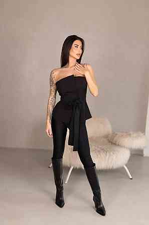 Женский стильный привлекательный корсет из плотной ткани креп костюмка чорний, 44/46 Одесса