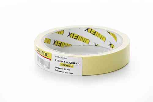 Лента клейкая малярная MR-7020261P премиум 20мм*20м UNIFIX Ровно