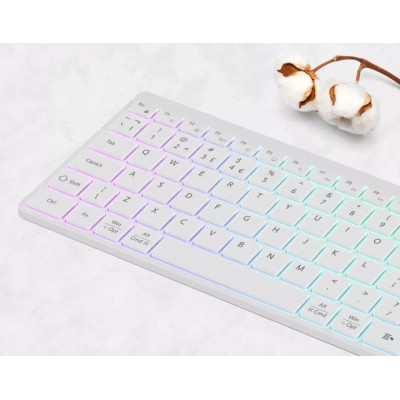 Клавиатура Canyon HKB-W11 Slim Dual Mode Wireless/Bluetooth RGB UA White (CNS-HBTK11W) Винница - изображение 5