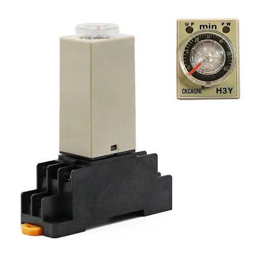 Реле часу H3Y-2 0-30с 12В 5А з колодкою PYF08A для монтажу на DIN-рейку Київ - фото 1