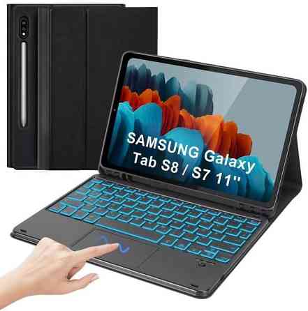 Фирменный чехол-книжка ROOFEI с Bluetooth клавиатурой для планшета Samsung Galaxy Tab S8 2022/ S7 2020 11 дюймов Днепр