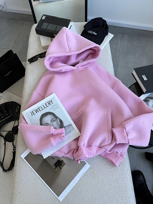 Женская утепленная оверсайз худи трехнить на флисе Одесса - изображение 3