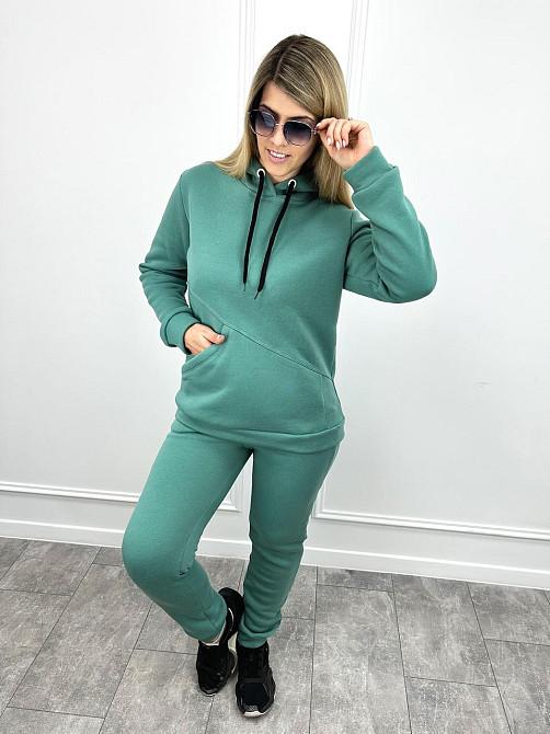 Жіночий спортивний костюм на флісі "Impuls" оптом | Батал | Розпродаж моделі Оливковий, 50-52 Київ - фото 7