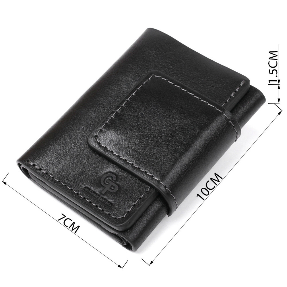 Суворе портмоне унісекс з гладкої шкіри GRANDE PELLE 11152 Чорне Київ - фото 3