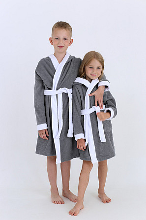 Халат дитячий Ideal Textile махровий з капюшоном сірий 5 років (56860478) Чернівці - фото 1