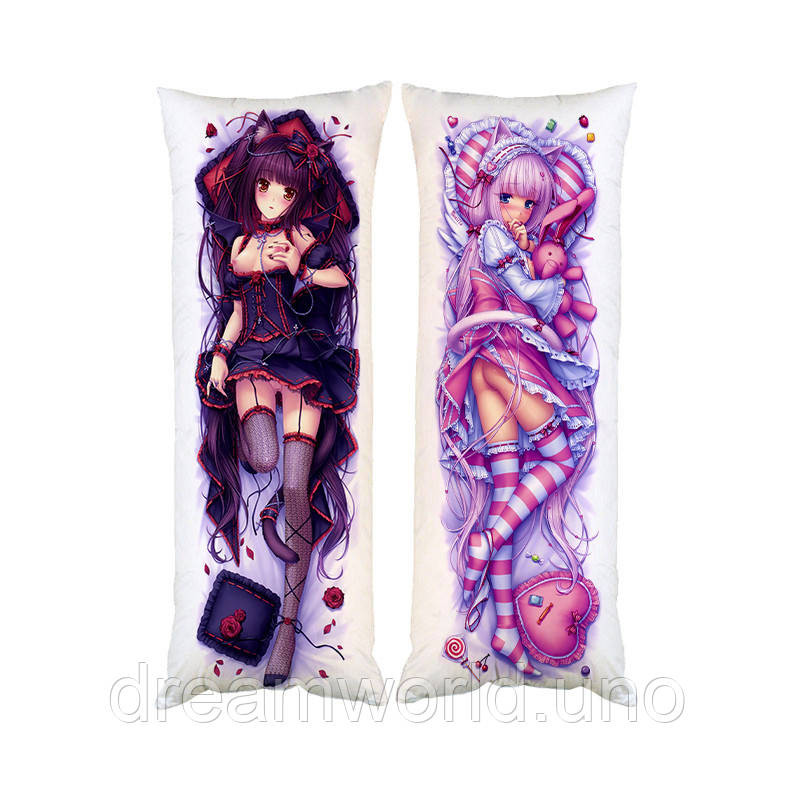 Подушка дакімакура Чокола Ваніла Nekopara Еротична декоративна подушка для обіймання Харків - фото 1