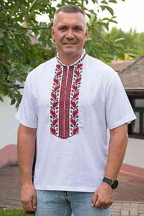 Вишиванка сорочка чоловіча лляна, біла, вишиванці чоловічі в Україні 64 Київ