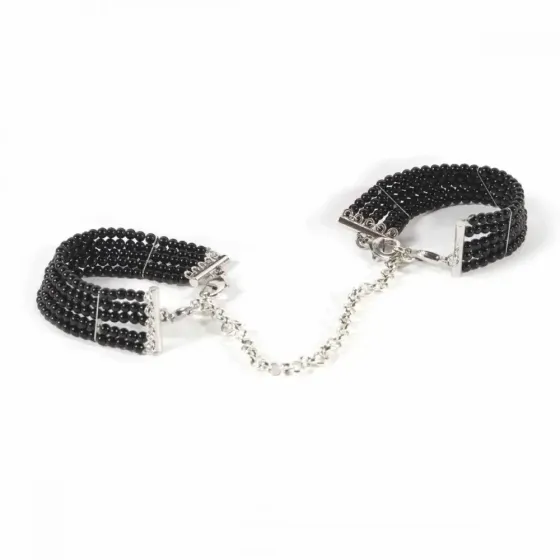 Браслети-наручники PLASIR Nacre чорні перли Bijoux Indiscrets Sex Aura Київ