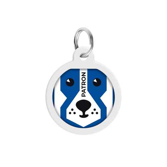 Адресник для собак і котів металевий WAUDOG Smart ID з QR-паспортом, малюнок "Парон", коло, Д 25 мм Вінниця