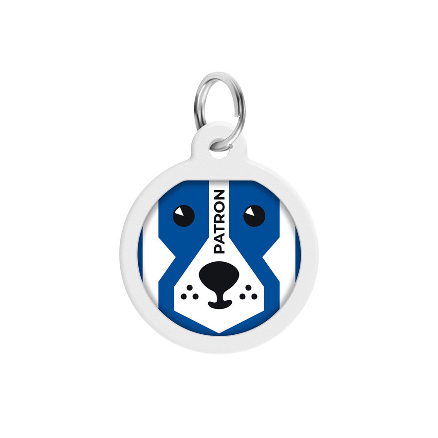 Адресник для собак і котів металевий WAUDOG Smart ID з QR-паспортом, малюнок "Парон", коло, Д 25 мм Вінниця - фото 2