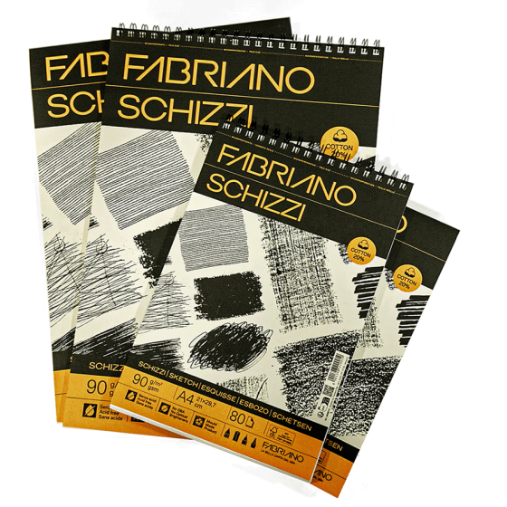 Альбом для эскизов на спирали Schizzi Sketch А3, 90г/м2 80л 20% хлопок Fabriano Киев